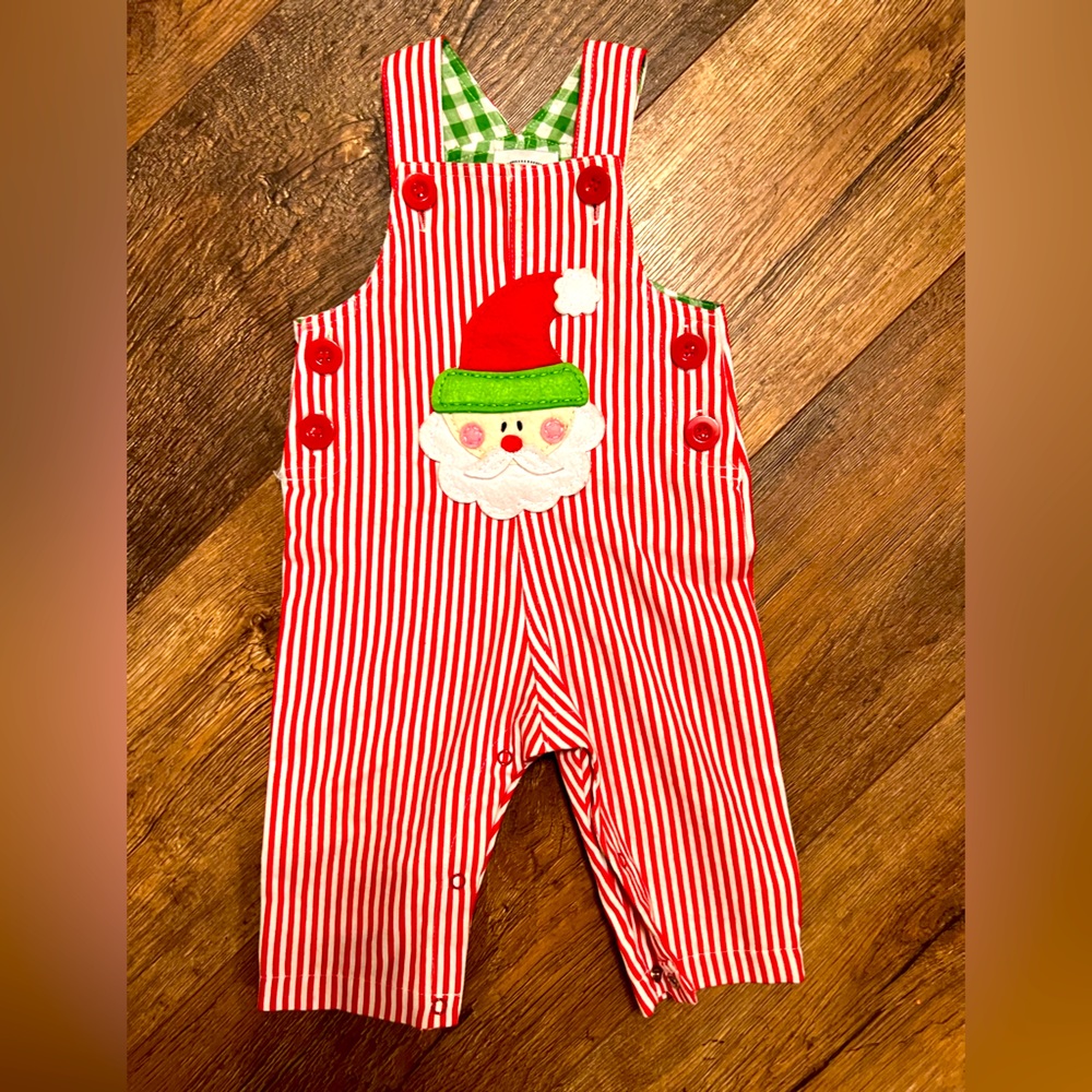 MUD PIE BABY 9-12 Months Christmas Overalls
